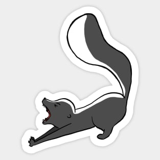 Stretching Sleepy Skunk Sticker